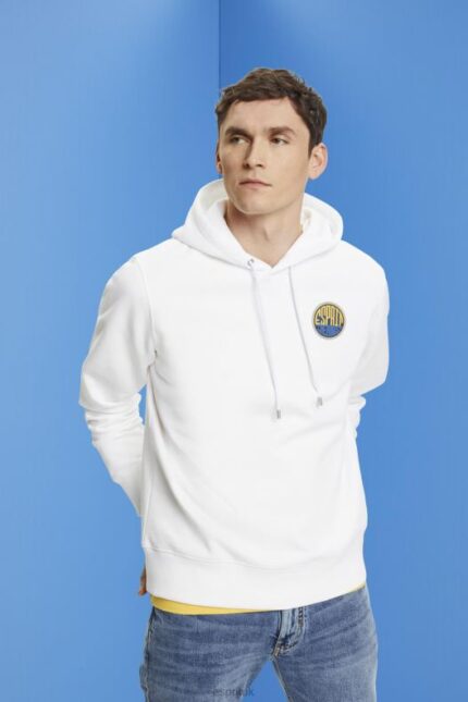 Esprit Sweatshirt with logo print Men White Sweatshirts & Hoodies P0D0X648