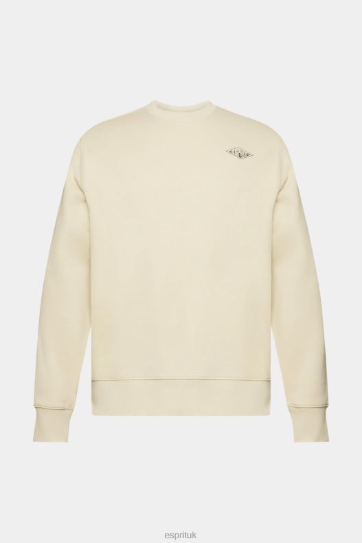 Esprit Sweatshirt with logo print on the back Men Beige Sweatshirts & Hoodies P0D0X645 - Image 5