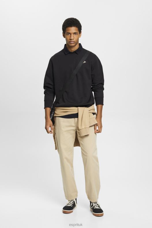 Esprit Sweatshirt with logo print on the back Men Black Sweatshirts & Hoodies P0D0X643 - Image 2