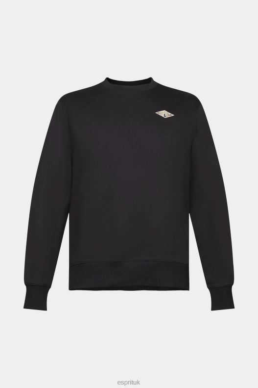 Esprit Sweatshirt with logo print on the back Men Black Sweatshirts & Hoodies P0D0X643 - Image 5