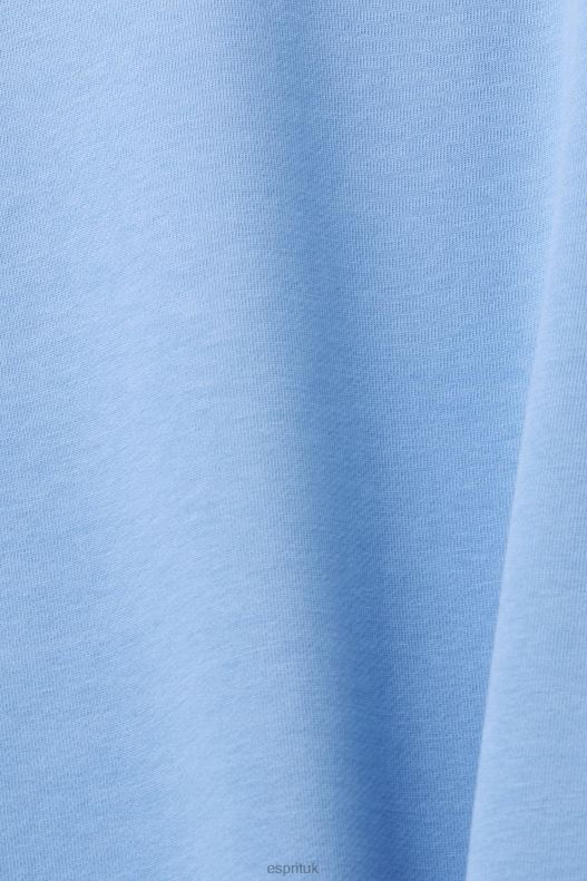 Esprit Sweatshirt with logo print on the back Men Light Blue Lavender Sweatshirts & Hoodies P0D0X647 - Image 4