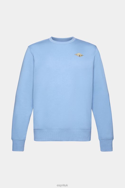Esprit Sweatshirt with logo print on the back Men Light Blue Lavender Sweatshirts & Hoodies P0D0X647 - Image 5