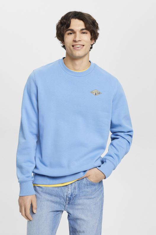 Esprit Sweatshirt with logo print on the back Men Light Blue Lavender Sweatshirts & Hoodies P0D0X647 - Image 1