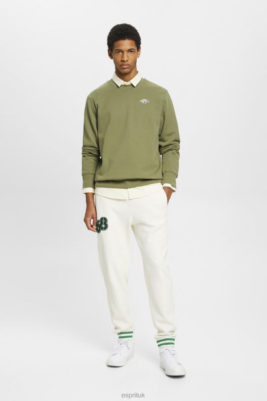 Esprit Sweatshirt with logo print on the back Men Olive Sweatshirts & Hoodies P0D0X646 - Image 2