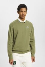 Esprit Sweatshirt with logo print on the back Men Olive Sweatshirts & Hoodies P0D0X646