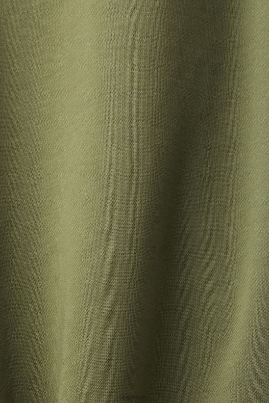 Esprit Sweatshirt with logo print on the back Men Olive Sweatshirts & Hoodies P0D0X646 - Image 4