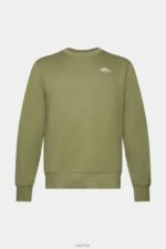 Esprit Sweatshirt with logo print on the back Men Olive Sweatshirts & Hoodies P0D0X646 - Image 5