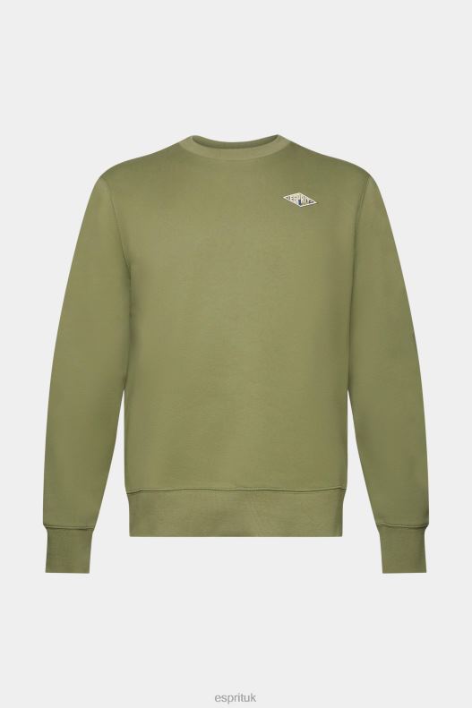 Esprit Sweatshirt with logo print on the back Men Olive Sweatshirts & Hoodies P0D0X646 - Image 5
