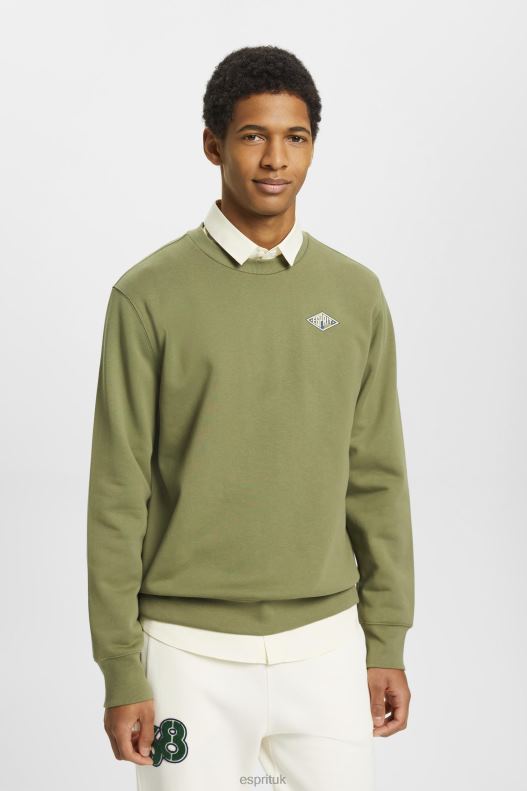 Esprit Sweatshirt with logo print on the back Men Olive Sweatshirts & Hoodies P0D0X646 - Image 1