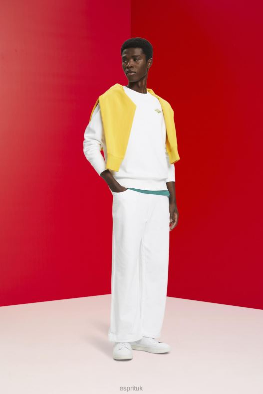 Esprit Sweatshirt with logo print on the back Men White Sweatshirts & Hoodies P0D0X644 - Image 2