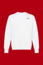 Esprit Sweatshirt with logo print on the back Men White Sweatshirts & Hoodies P0D0X644 - Image 5