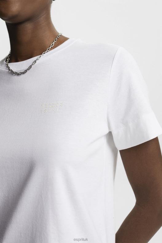 Esprit T-shirt with chest print Women White T-Shirts P0D0X316 - Image 3
