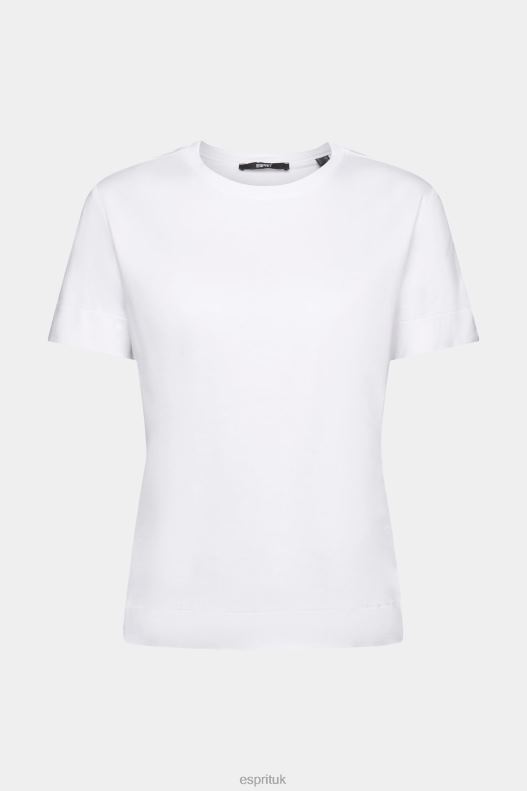 Esprit T-shirt with chest print Women White T-Shirts P0D0X316 - Image 5
