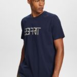 Esprit T-shirt with front print, 100% cotton Men Navy T-Shirts P0D0X740