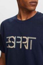 Esprit T-shirt with front print, 100% cotton Men Navy T-Shirts P0D0X740 - Image 3
