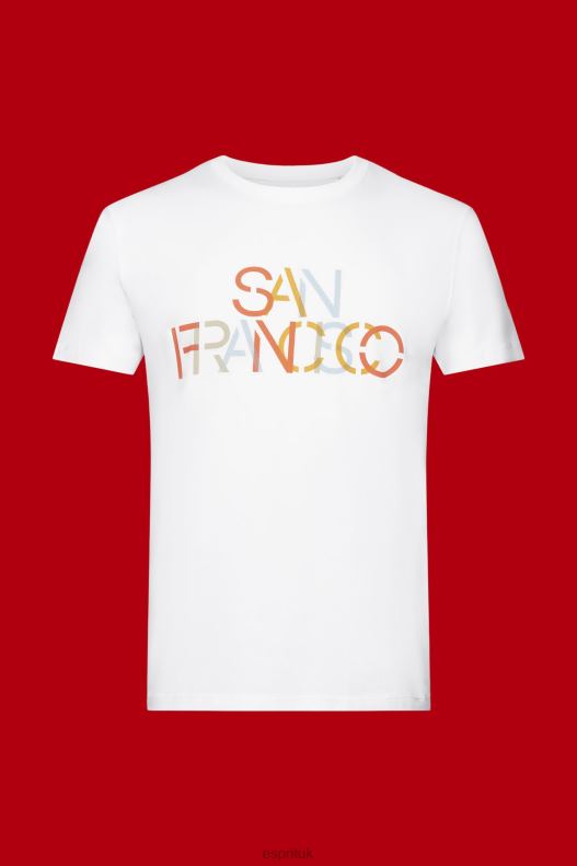 Esprit T-shirt with front print, 100% cotton Men San Francisco White T-Shirts P0D0X739 - Image 5