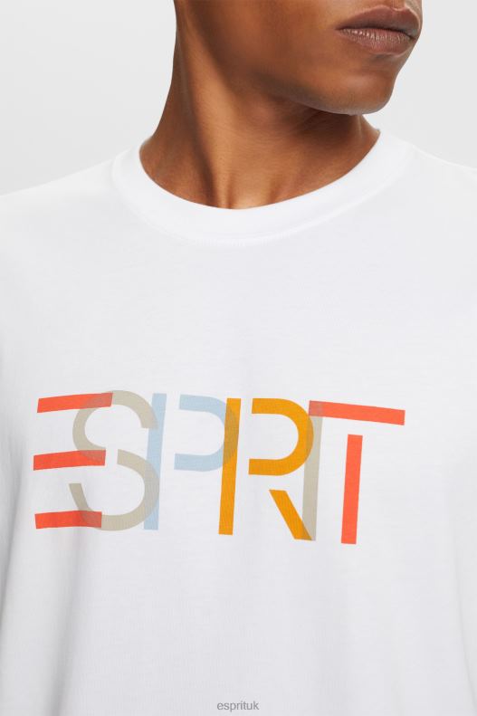 Esprit T-shirt with front print, 100% cotton Men White T-Shirts P0D0X738 - Image 3