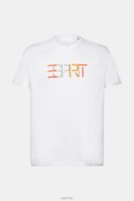 Esprit T-shirt with front print, 100% cotton Men White T-Shirts P0D0X738 - Image 5