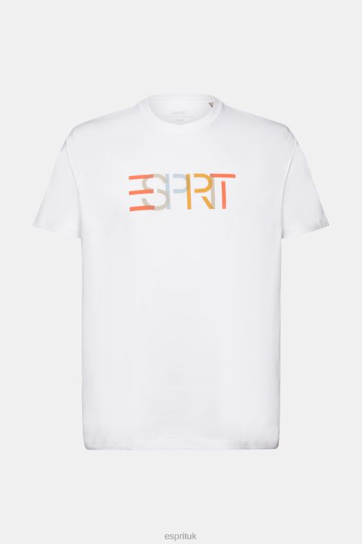 Esprit T-shirt with front print, 100% cotton Men White T-Shirts P0D0X738 - Image 5