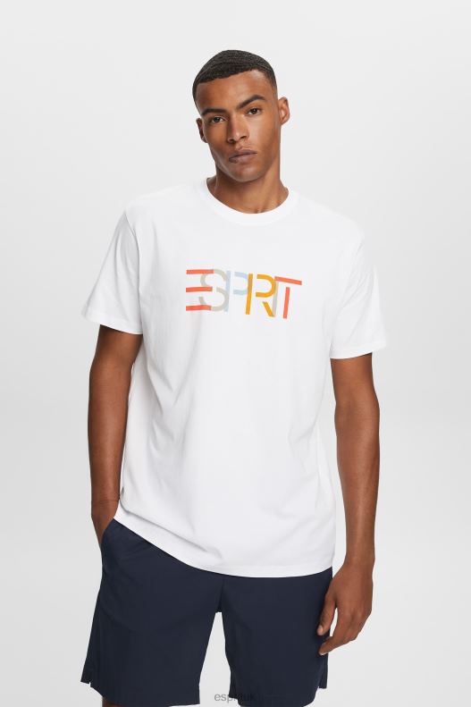 Esprit T-shirt with front print, 100% cotton Men White T-Shirts P0D0X738 - Image 1