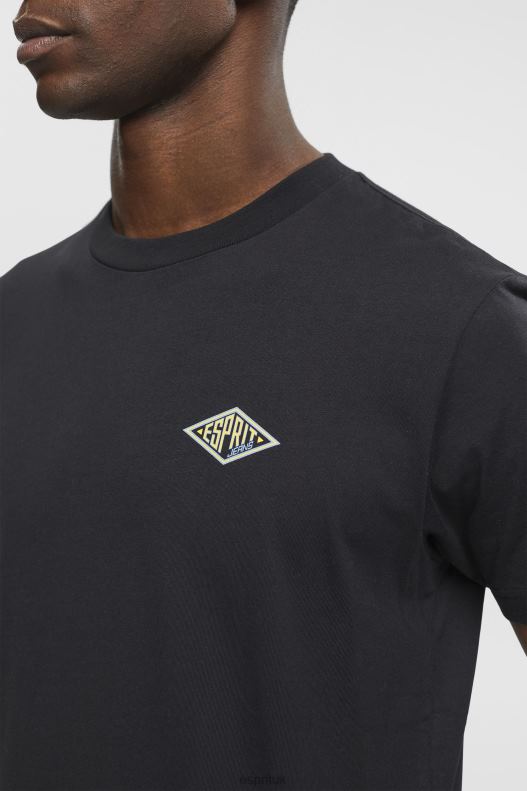 Esprit T-shirt with logo print Men Black T-Shirts P0D0X598 - Image 3