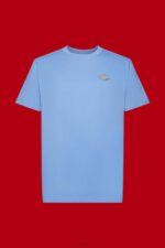 Esprit T-shirt with logo print Men Light Blue Lavender T-Shirts P0D0X602 - Image 5