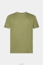 Esprit T-shirt with logo print Men Olive T-Shirts P0D0X601 - Image 5