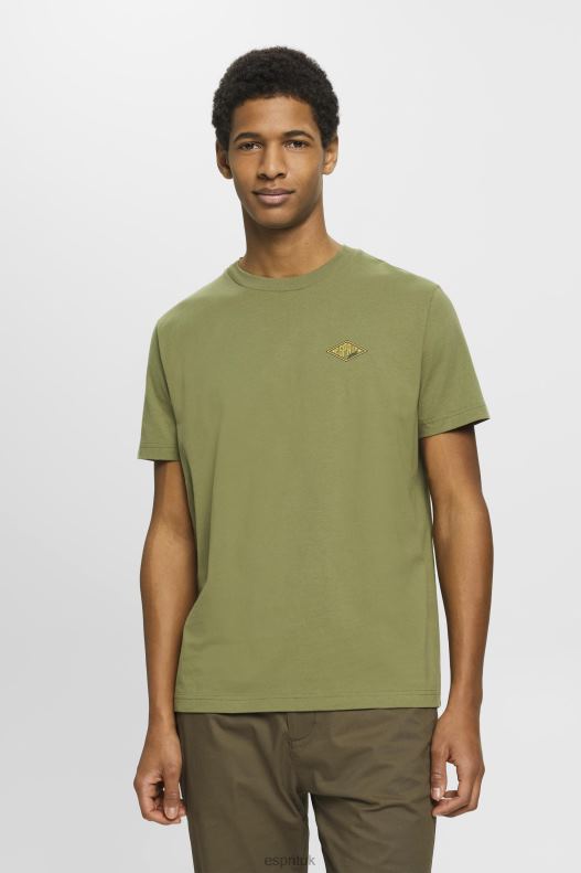 esprit_t_shirt_with_logo_print_men_olive_t_shirts_p0d0x601.jpg Esprit T-shirt with logo print Men Olive T-Shirts P0D0X601 - Image 1