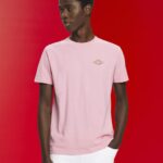 Esprit T-shirt with logo print Men Pink T-Shirts P0D0X603