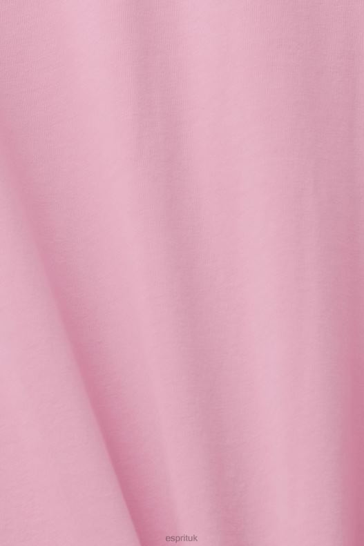 Esprit T-shirt with logo print Men Pink T-Shirts P0D0X603 - Image 4