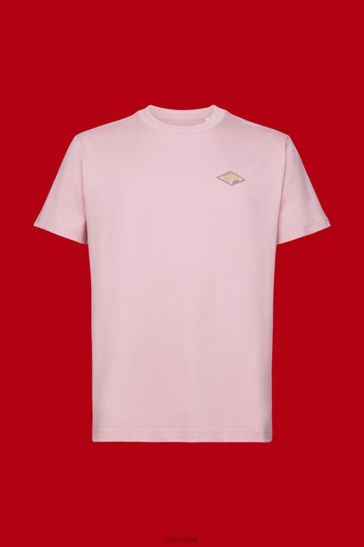 Esprit T-shirt with logo print Men Pink T-Shirts P0D0X603 - Image 5