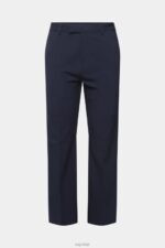 Esprit Tailored wide-fit trousers with elasticated waist Men Navy Trousers & Pants P0D0X693 - Image 5