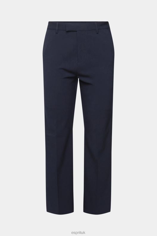 Esprit Tailored wide-fit trousers with elasticated waist Men Navy Trousers & Pants P0D0X693 - Image 5