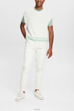 Esprit Tank top with two stripes Men Off White Sweaters P0D0X841 - Image 2