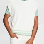 Esprit Tank top with two stripes Men Off White Sweaters P0D0X841