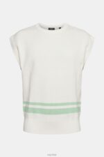 Esprit Tank top with two stripes Men Off White Sweaters P0D0X841 - Image 5