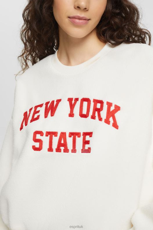 Esprit Teddy borg sweater collegiate sweatshirt Women Off White Sweatshirts & Hoodies P0D0X324 - Image 3