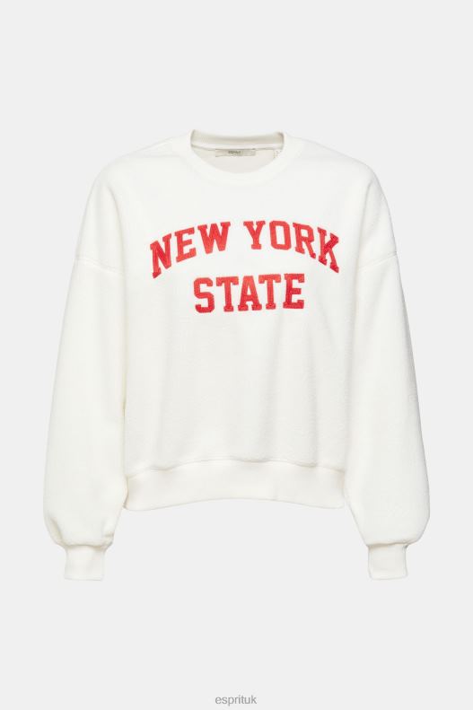 Esprit Teddy borg sweater collegiate sweatshirt Women Off White Sweatshirts & Hoodies P0D0X324 - Image 5