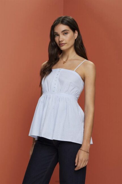 Esprit Textured cami top Women Light Blue Top P0D0X225