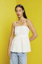 Esprit Textured cami top Women White Top P0D0X224