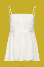 Esprit Textured cami top Women White Top P0D0X224 - Image 5