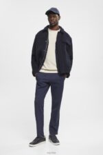 Esprit Textured crew neck jumper Men Light Taupe Sweaters P0D0X718 - Image 2