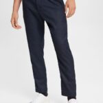 Esprit Textured suit trousers Men Dark Blue Trousers & Pants P0D0X880