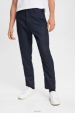 Esprit Textured suit trousers Men Dark Blue Trousers & Pants P0D0X880