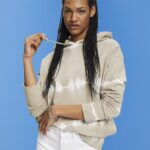 Esprit Tie dye hoodie Women Dusty Green Sweatshirts & Hoodies P0D0X296