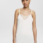 Esprit Top with lace, LENZING ECOVERO Women Off White Top P0D0X243