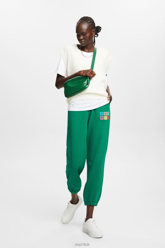 Esprit Tracksuit bottoms with logo, organic cotton Women Dark Green Trousers & Pants P0D0X5 - Image 2