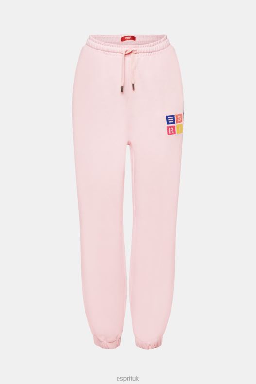Esprit Tracksuit bottoms with logo, organic cotton Women Pastel Pink Trousers & Pants P0D0X6 - Image 5