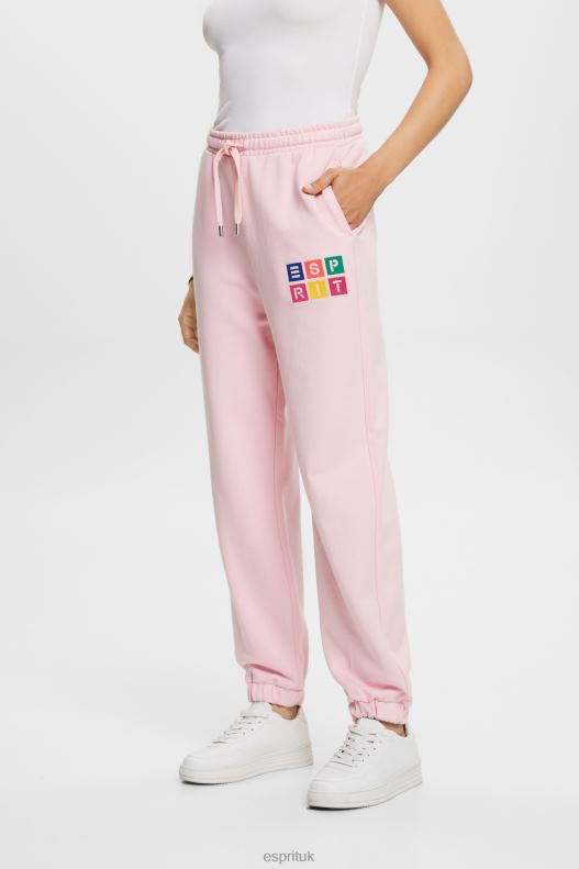 Esprit Tracksuit bottoms with logo, organic cotton Women Pastel Pink Trousers & Pants P0D0X6 - Image 1