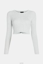 Esprit Twisted back metallic sweater Women White Sweaters P0D0X357 - Image 4